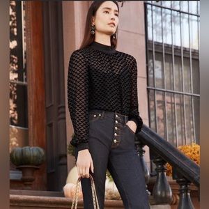 Tory Burch Velvet Devore Embroidered Top 8